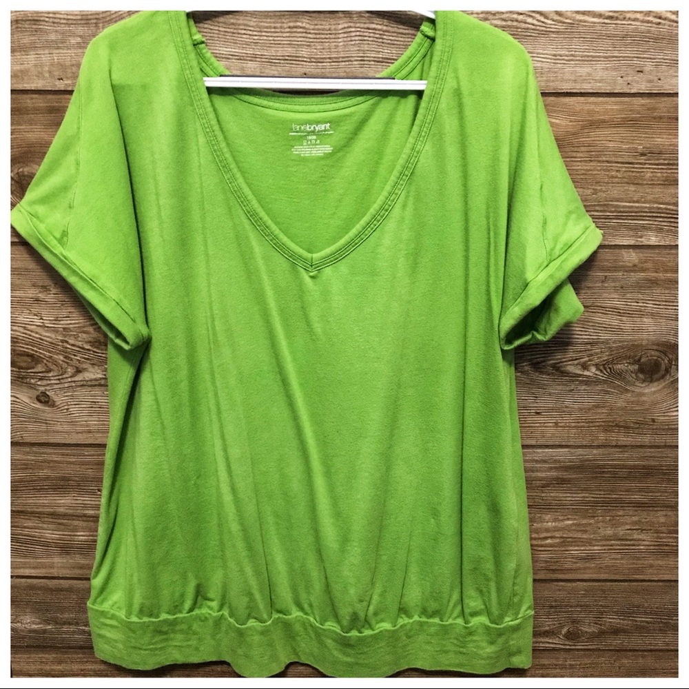 CCO! Lane Bryant Top Lime Green 18/20 short sleeve
